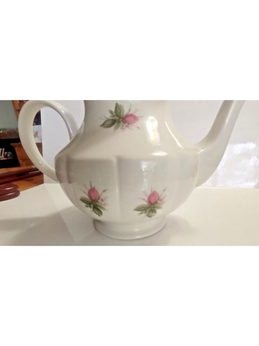 Vintage Arthur Wood & Son teapot "5585" pink and white roses 1955 - Picture 7 of 14